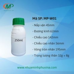 Chai nhựa thuốc trừ sâu 250ml