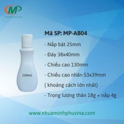 Chai nhựa 100ml nắp bật MP-AB04