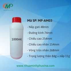 Chai nhựa 1 lít tròn trơn MP-AM03
