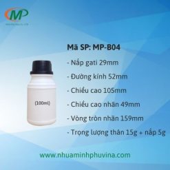 Chai nhựa 100ml có ngấn MP-B04