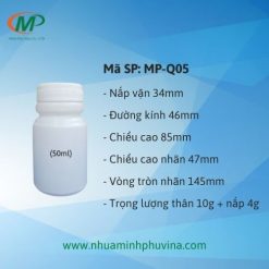Chai nhựa 50ml tròn ngấn MP-Q05