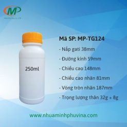 Chai nhựa 250ml tròn cao MP-TG124