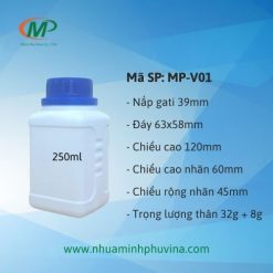 Chai nhựa 250ml vuông MP-V01