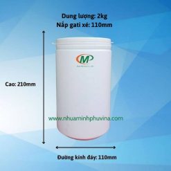 Hủ nhựa HDPE tròn nắp gati xé MP-H019