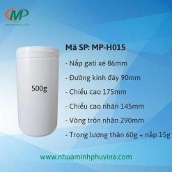 Hủ nhựa 500g nắp gati xé MP-H015