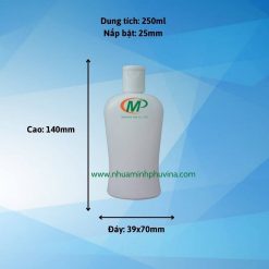 Chai nhựa 250ml nắp bật MP-BB01