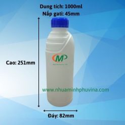 Chai nhựa HDPE 1 lít có ngấn MP-N03