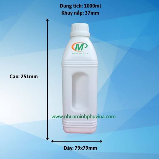 Chai nhựa HDPE vuông 1 lít MP-TG96