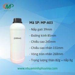 Chai nhựa HDPE 1 lít tròn MP-A03