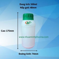 Chai nhựa HDPE 500ml tròn MP-AM02