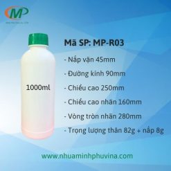 Chai nhựa HDPE tròn 1000ml MP-R03