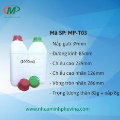 Chai nhựa HDPE 1lít tam giác MP-T03