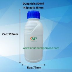 Chai nhựa HDPE 500ml có ngấn MP-N02