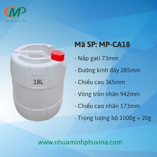 Can nhựa HDPE 18 Lít MP-CA18 Can nhựa HDPE 18 Lít MP-CA18
